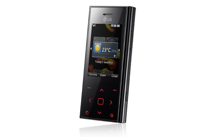 LG Sliding keypad, 5 megapixel camera with Text Scan function, Widget Hotkey, Hidden navigation keys, BL20