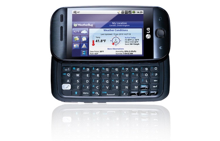 LG The first Android phone, 5-line QWERTY keypad , GW620