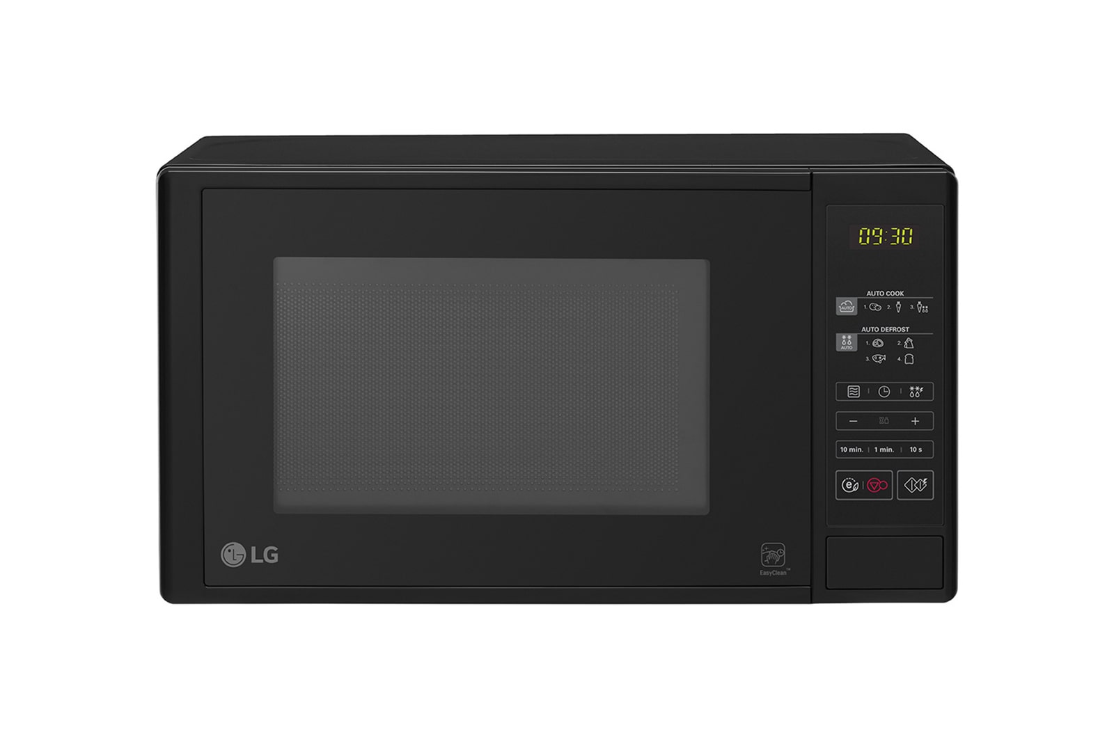 Front view of 20L 700W Microwave Oven with Grill and Touch Control Panel, Black MH6042D