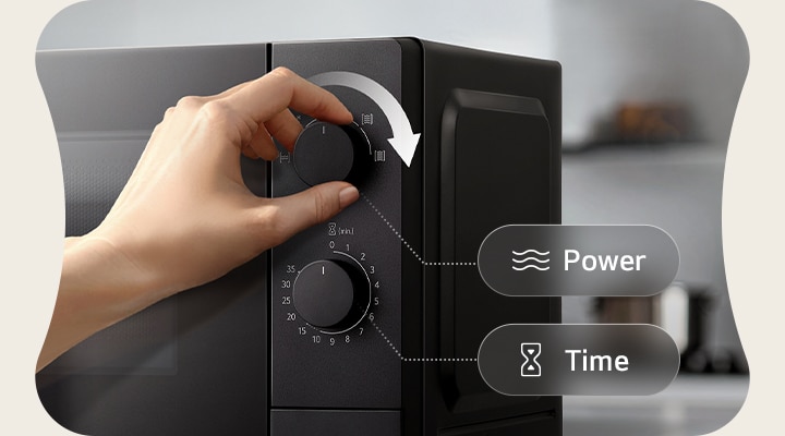Precise cooking control with LG microwave intuitive dual dials