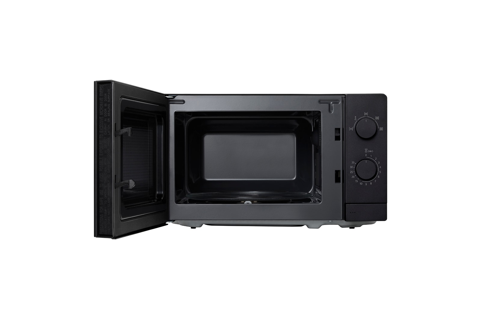 Front open view of microwave oven
