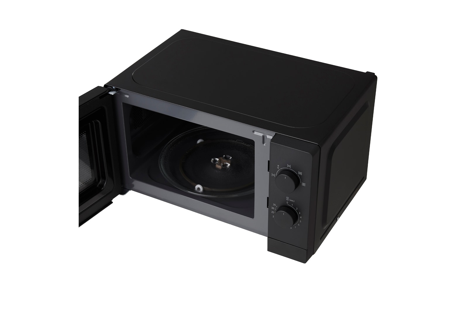 Right top perspective view of an open door