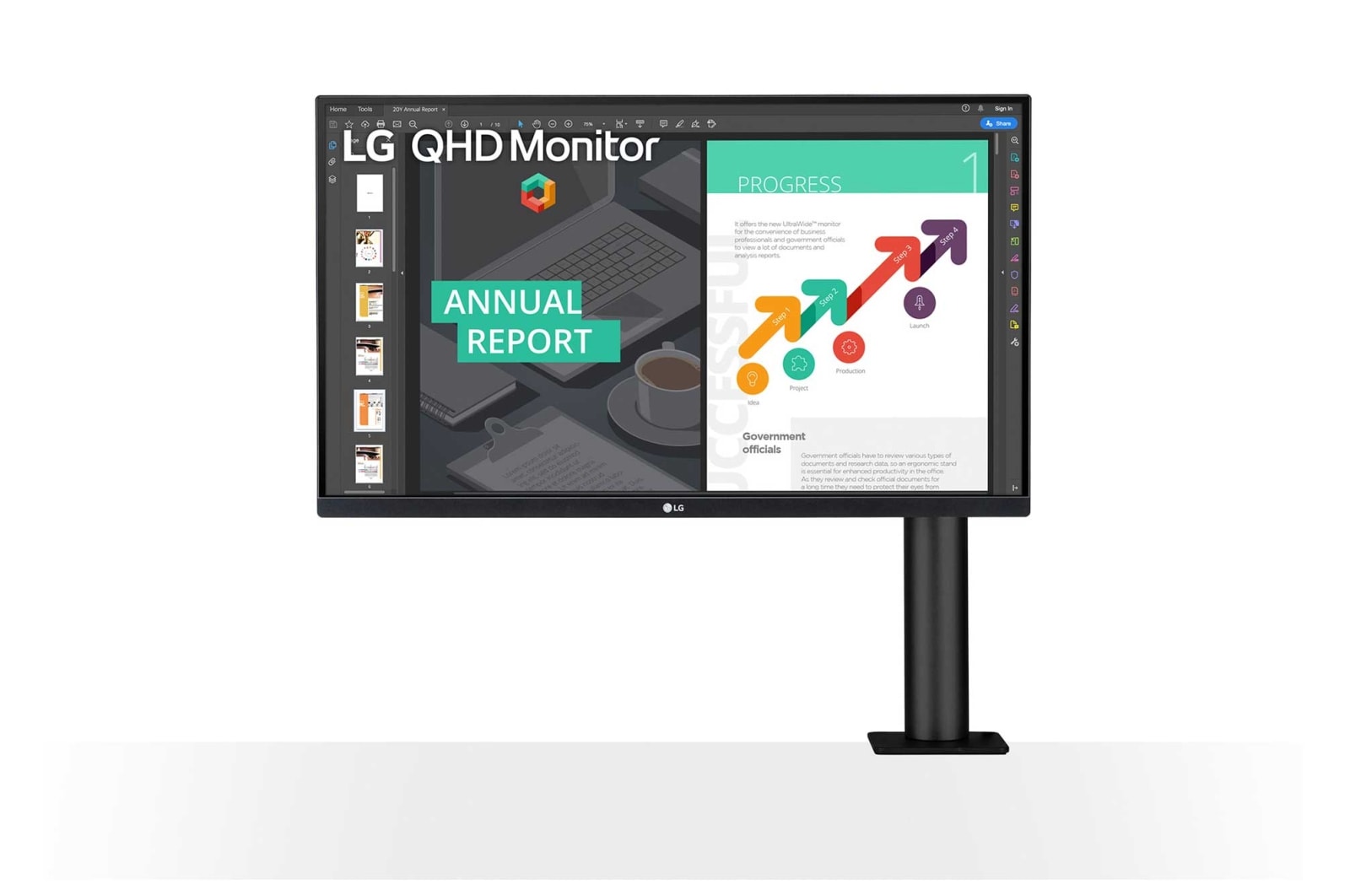 LG 27" QHD Ergo IPS Monitor with USB Type-C™, 27QN880