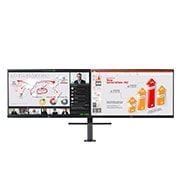 LG 27-inch QHD Monitor Ergo Dual with Daisy Chain, 27QP88D-B2