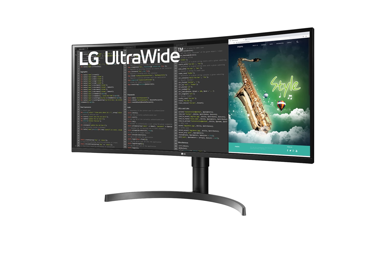 LG 35" UltraWide™ QHD HDR VA Curved Monitor, 35WN65C-B