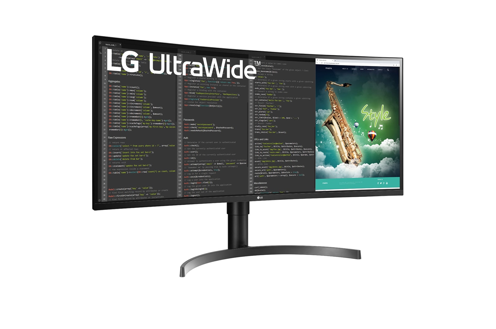 LG 35" UltraWide™ QHD HDR VA Curved Monitor, 35WN65C-B