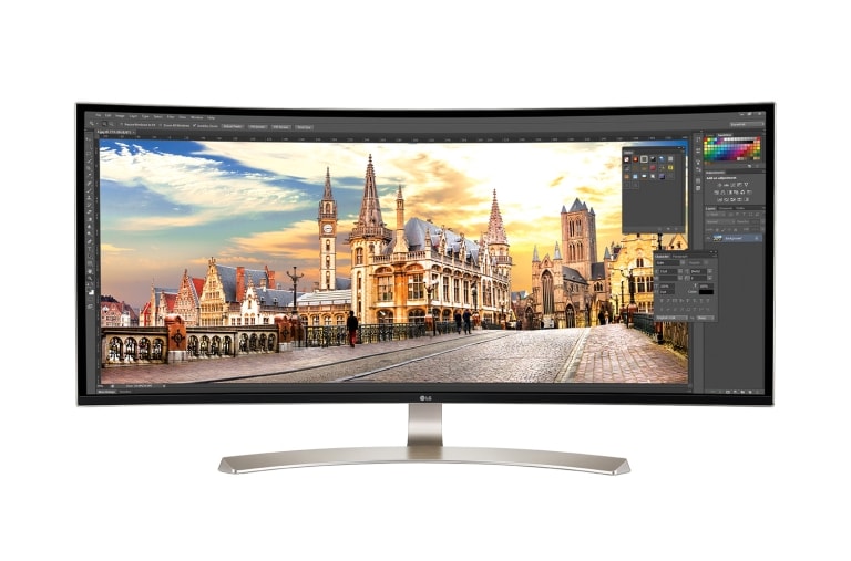 LG 38" 21:9 UltraWide® WQHD IPS Curved LED Monitor (37.5” Diagonal), 38UC99-W