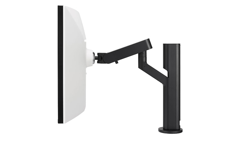 side view with monitor height adjusted downward