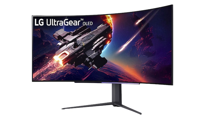 LG 45'' UltraGear™ OLED Curved Gaming Monitor | WQHD with 240Hz Refresh Rate 0.03ms (GtG) Response Time, 45GR95QE-B