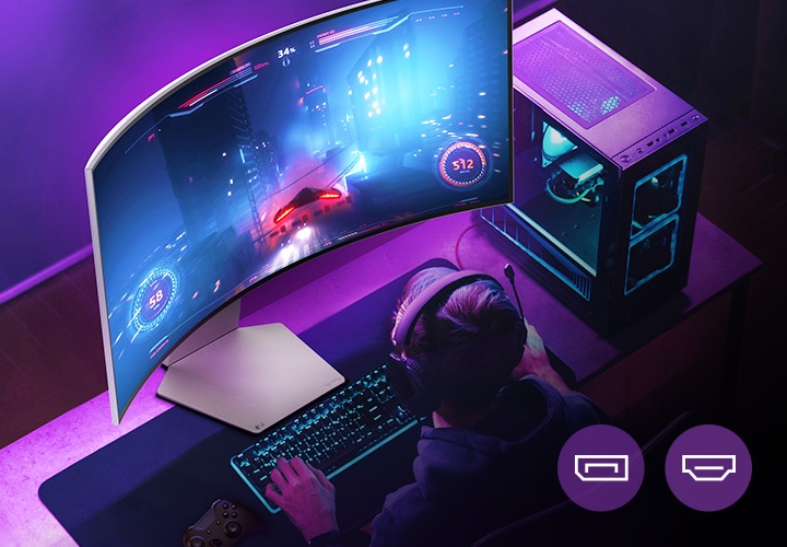 Gamers enjoy a 240 refresh rate game supported by DP 1.4 or HDMI 2.1.