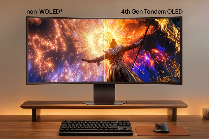 UltraGear gaming monitor (39GX950B) delivers perfect black levels and perfect colours with 4th Gen Tandem OLED technology.