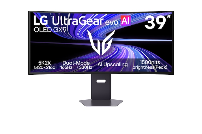 Front view of 39-inch UltraGear evo GX9, The World’s First 5K2K 330Hz Gaming Monitor (39GX950B)