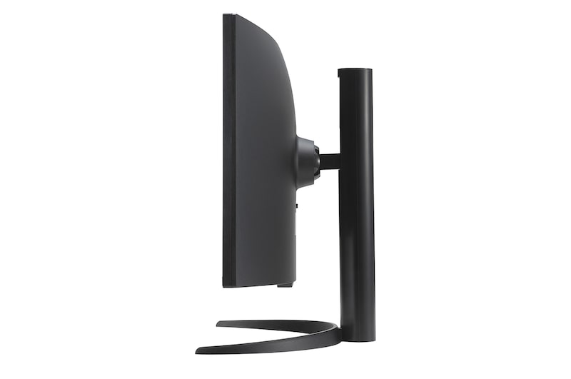 Side view of the monitor with a height adjustment range of 0mm