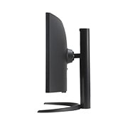 Side view of the monitor with a height adjustment range of 0mm