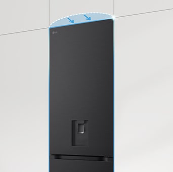 Flat door refrigerator integrated into kitchen cabinets, completing the sealess look.