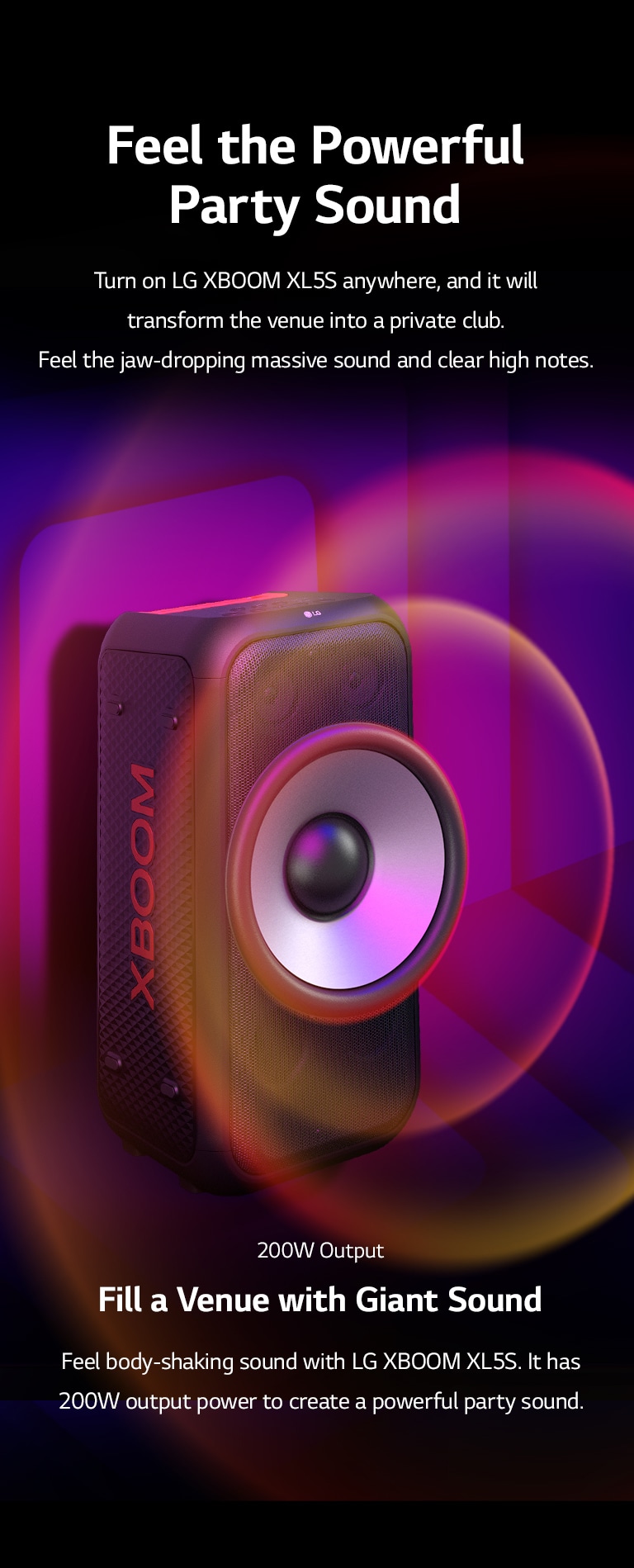 Equipo de Sonido LG XBOOM XL5S, 200W RMS