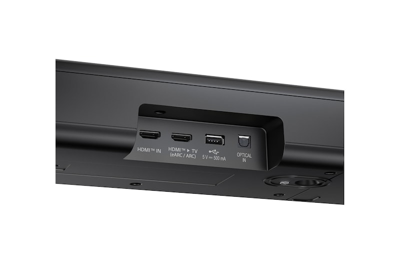 Angled view of LG Soundbar US70TR's back