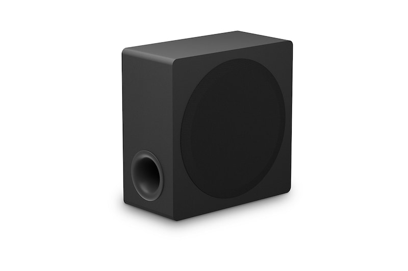 Angled view of the subwoofer