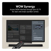 LG Soundbar US80TR Feature card - Access WOW interface through your LG TV for clear and simple soundbar control