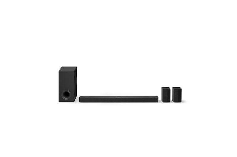 Front view of 5.1.3 channel LG Home Cinema Soundbar with Dolby Atmos and Rear Speakers US80TR US80TR