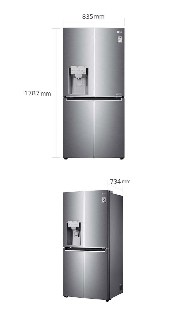 lg double door fridge size