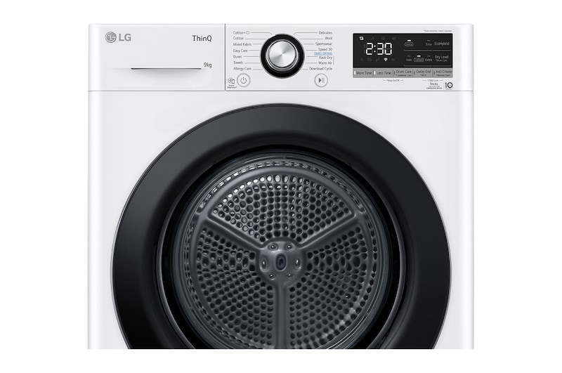 LG 9kg DUAL Inverter HeatPump Dryer White A++, White, FDC309W
