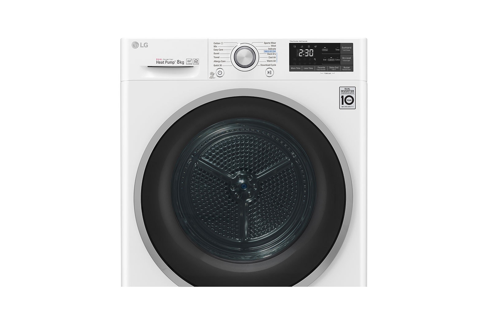 LG Eco Hybrid™ FDJ608W 8Kg Heat Pump Tumble Dryer – A+++, FDJ608W