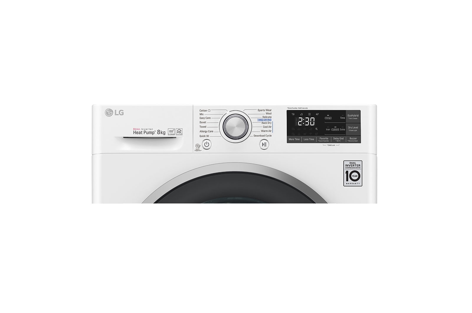 LG Eco Hybrid™ FDJ608W 8Kg Heat Pump Tumble Dryer – A+++, FDJ608W
