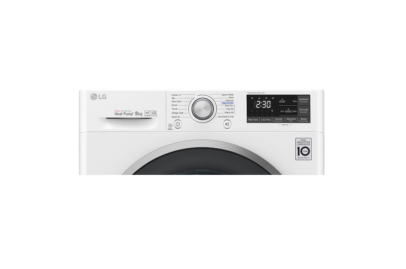 LG Eco Hybrid™ FDJ608W 8Kg Heat Pump Tumble Dryer – A+++, FDJ608W