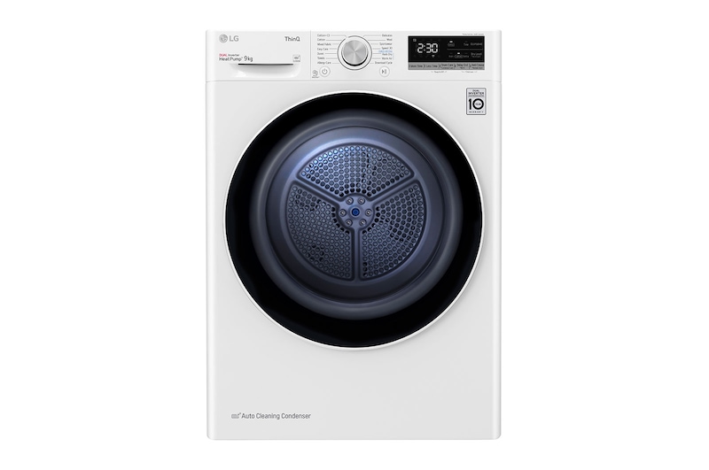 LG 9kg DUAL Inverter Heat Pump™ Dryer, White, FDV709W