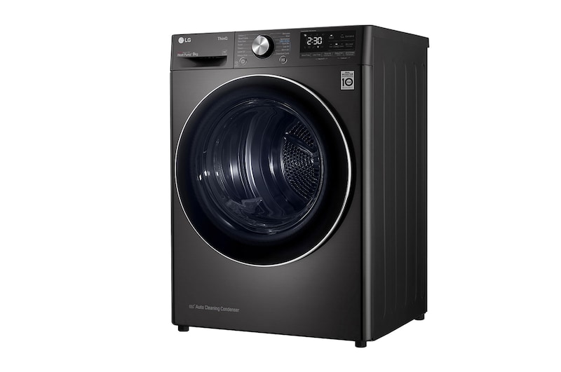 LG 9kg DUAL Inverter HeatPump Dryer A+++, Black Steel, FDV909B