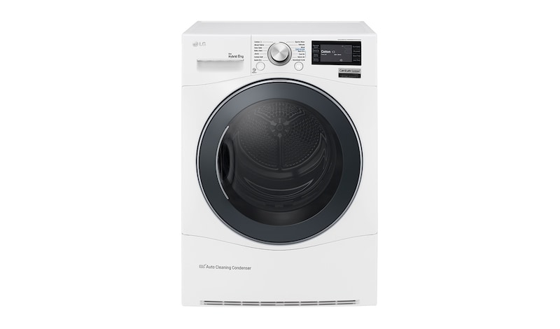 Front view of 8KG A+++ rated ECO Hybrid™ Dryer with Heat Pump and Inverter Technology RC8084AV3W