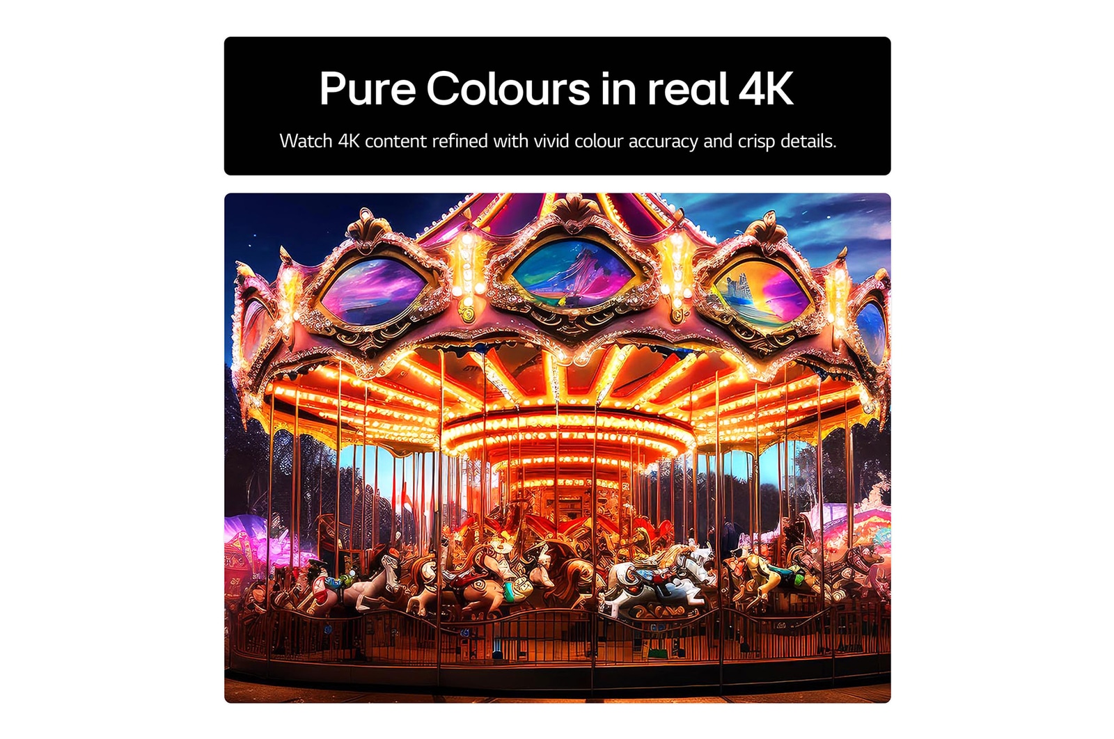 Front view and side view of LG NanoCell AI 4K Smart TV showing its length, width, height, and depth dimensions.