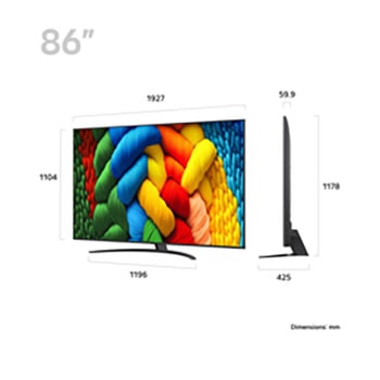 Slightly-angled right-facing side view of LG NanoCell NANO80 TV.