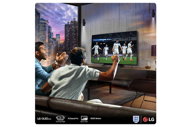 People enjoying football match in LG OLED TV