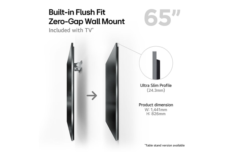 Built-in Flush Fit Zero-grop wall mount