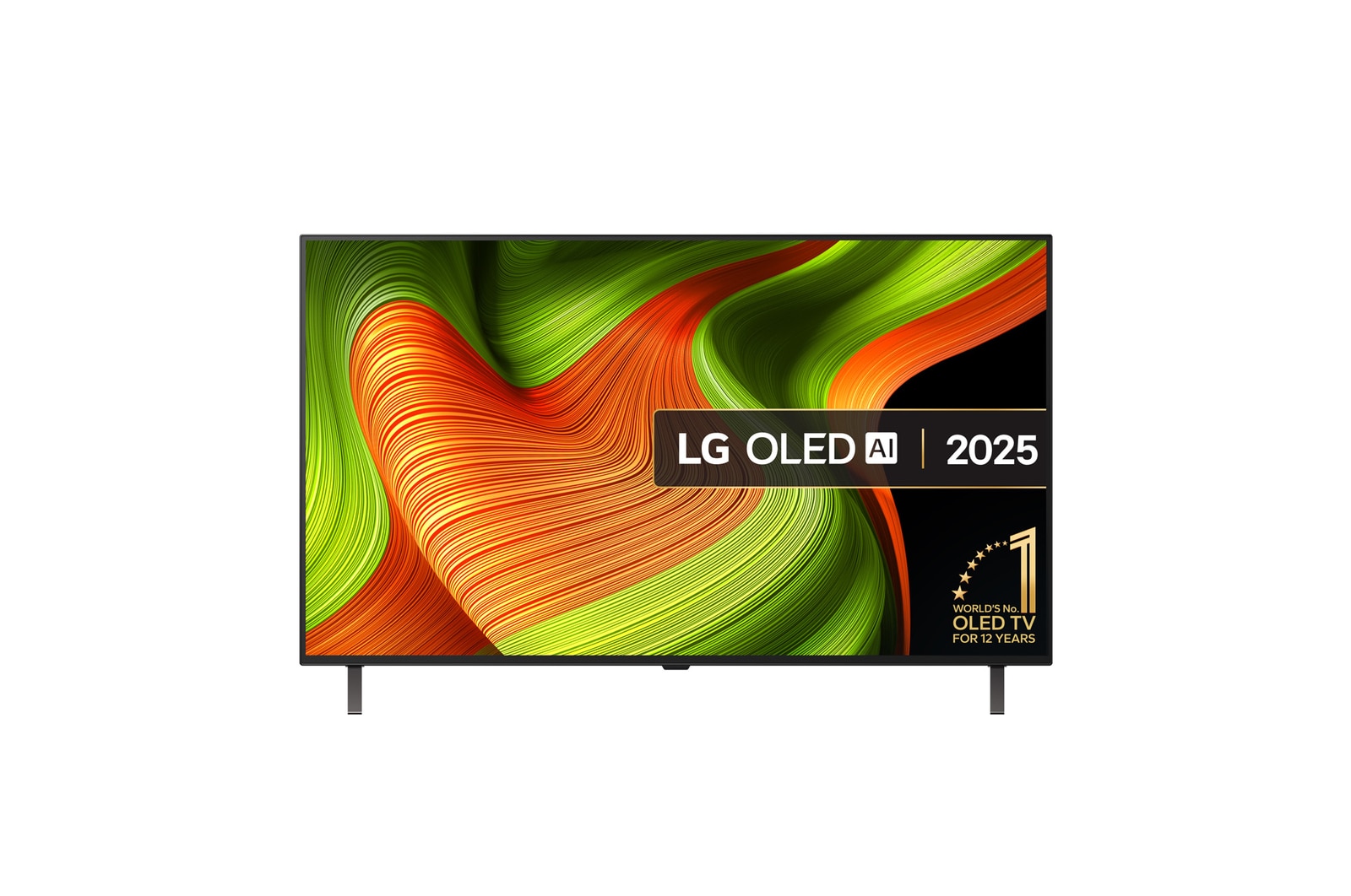 Front view of 48 inch LG OLED AI B5 4K Smart TV 2025 OLED48B56LA