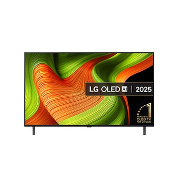 Front view of 48 inch LG OLED AI B5 4K Smart TV 2025 OLED48B56LA