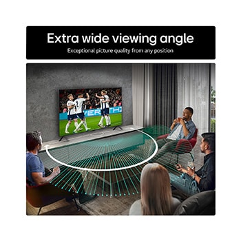 LG AI Magic Remote with the AI button highlighted. Around it are the different functionalities that a user can access from the button. AI Voice ID, AI Search, AI Chatbot, AI Concierge, AI Picture Wizard, AI Sound Wizard. The text explains that the LG AI Magic Remote completes your AI experience with a dedicated AI button and can be used like an air mouse. Just point and click.