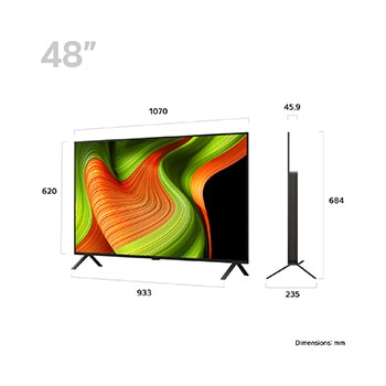 Rear view of LG OLED AI B5 4K Smart TV.