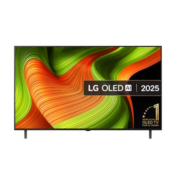 Front view of 55 inch LG OLED AI B5 4K Smart TV 2025 OLED55B56LA