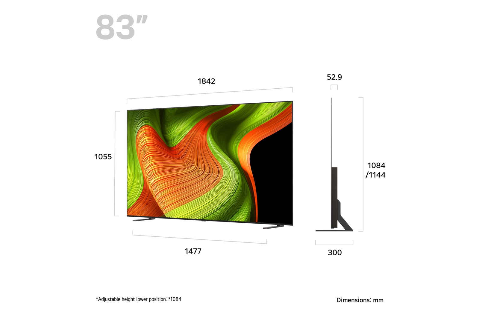 Rear view of LG OLED AI B5 4K Smart TV.