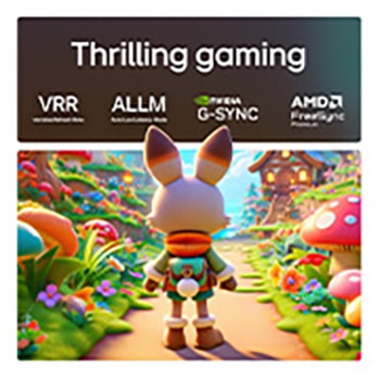 LG AI Magic Remote in front of an LG TV screen. On the screen is a personalized greeting from the LG AI with custom keywords based on the user's search and watch history. By the remote is an icon and label showing that the AI Concierge functionality is easily accessible with one short press on the AI button.