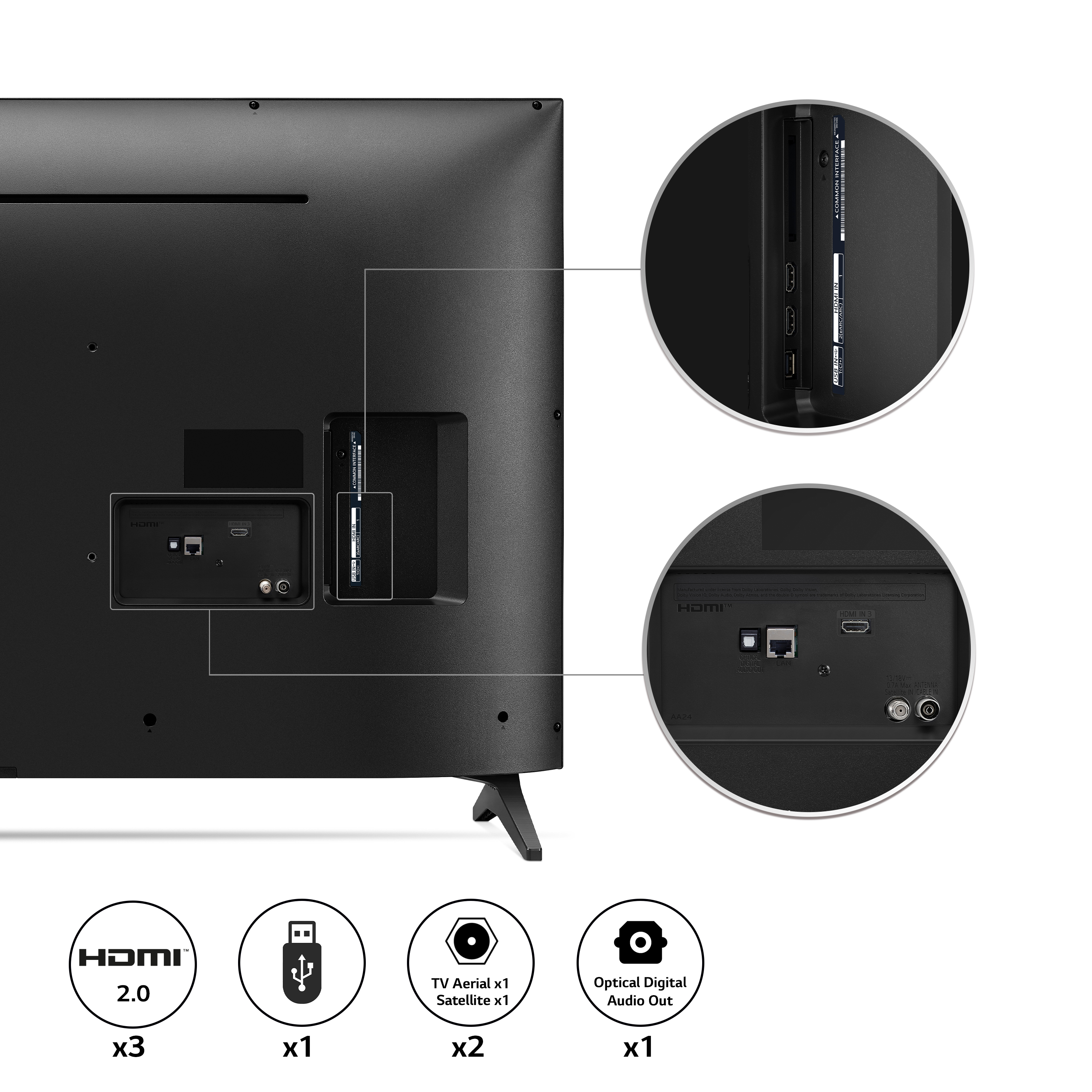 LG LED UQ75 50 inch 4K Smart TV 2022, 50UQ75006LF