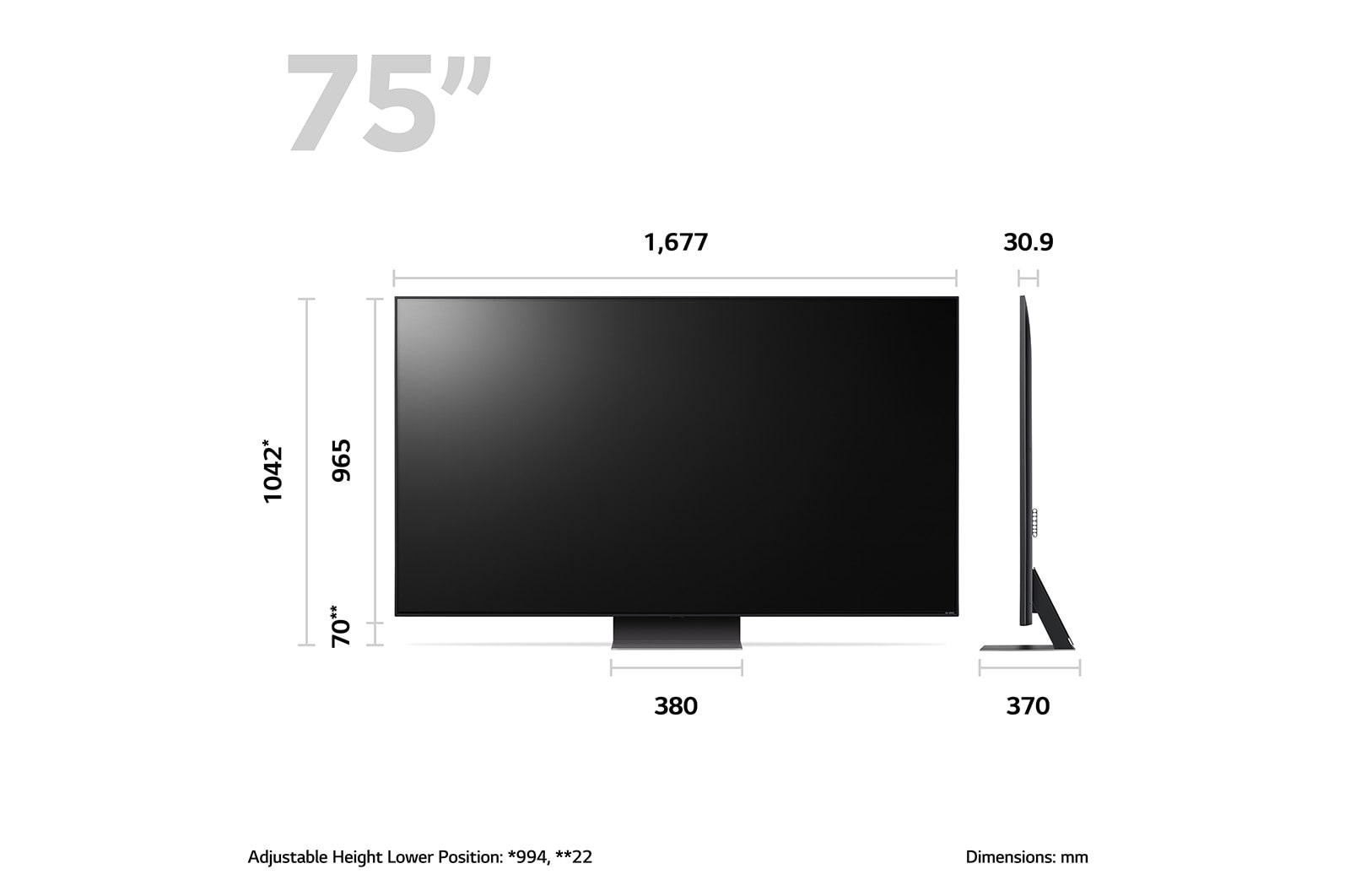 LG QNED82 75 inch 4K Smart UHD TV 2023, 75QNED826RE