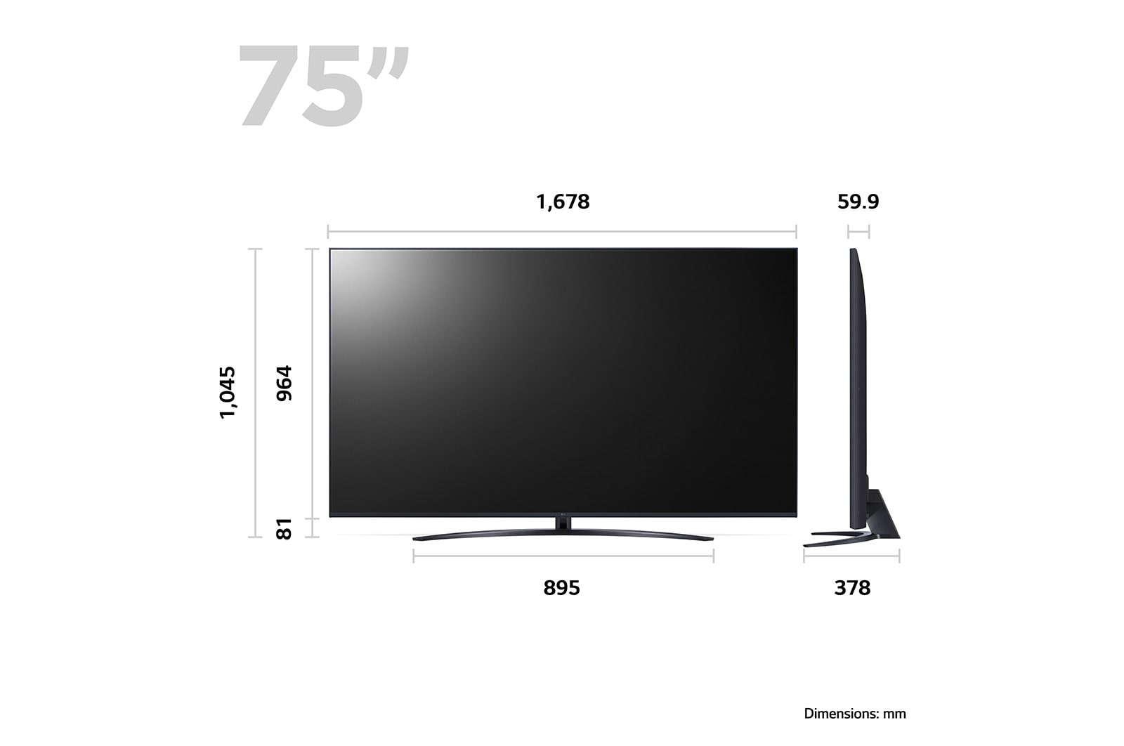 LG UR81 75 inch 4K Smart UHD TV 2023, 75UR81006LJ