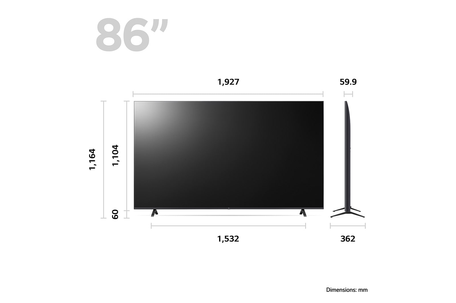 LG UR78 86 inch 4K Smart UHD TV 2023, 86UR78006LB