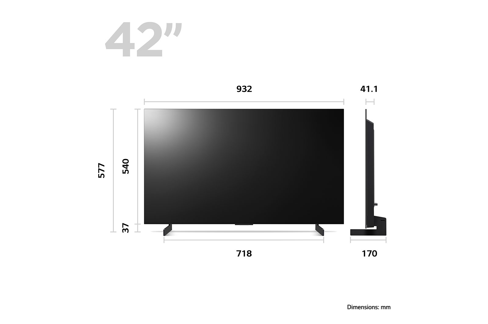 LG OLED evo C3 42" TV & T90S Earbuds, OLED42C34LA.T90S