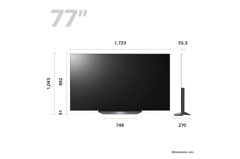 LG OLED B3 77 inch 4K Smart TV 2023, OLED77B36LA
