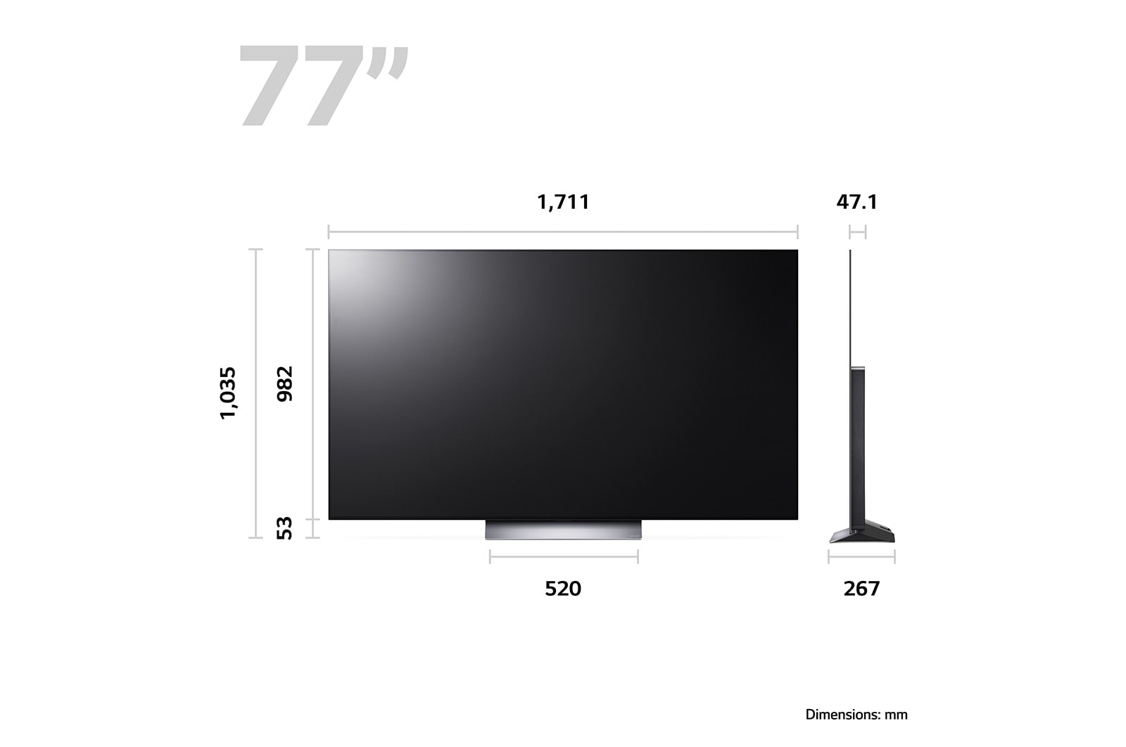 LG OLED evo C3 77 inch 4K Smart TV 2023, OLED77C34LA